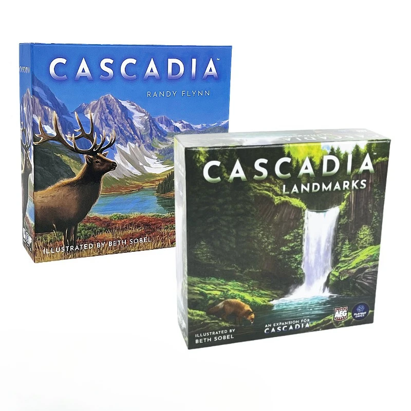 Cascadia Board Game English Edition Nature Strategy Game with Landmark Expansion Wooden Components