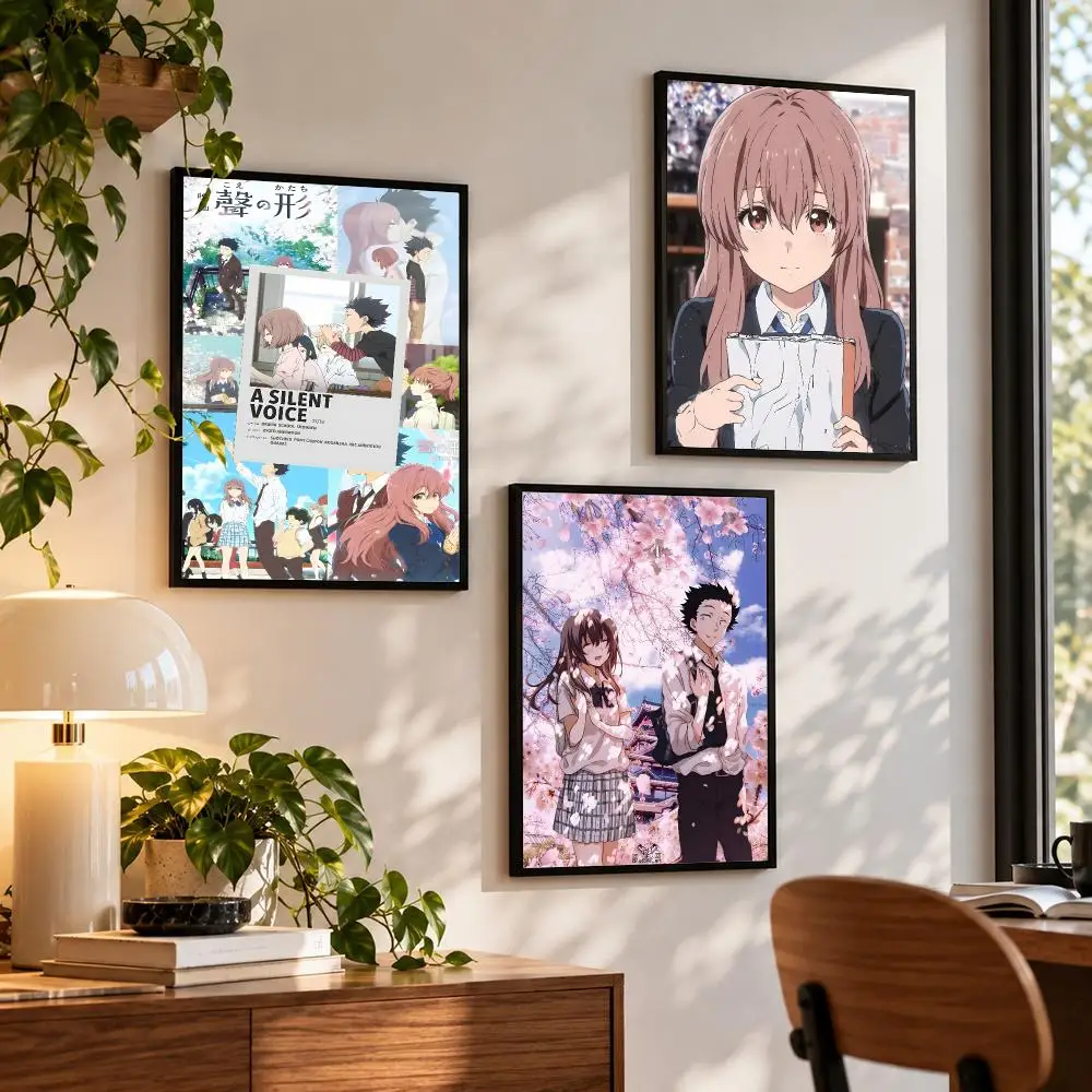 anime A Silent Voice Poster Poster HD Self Adhesive Waterproof Wall Art Print Bedroom Living Room Decor Gift