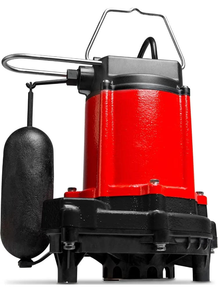 

L-50SC 1/2 HP, 115-Volt, 4000 GPH, Cast Iron Sump/Effluent Pump with Snap-Action Float Switch, Red, 14942653
