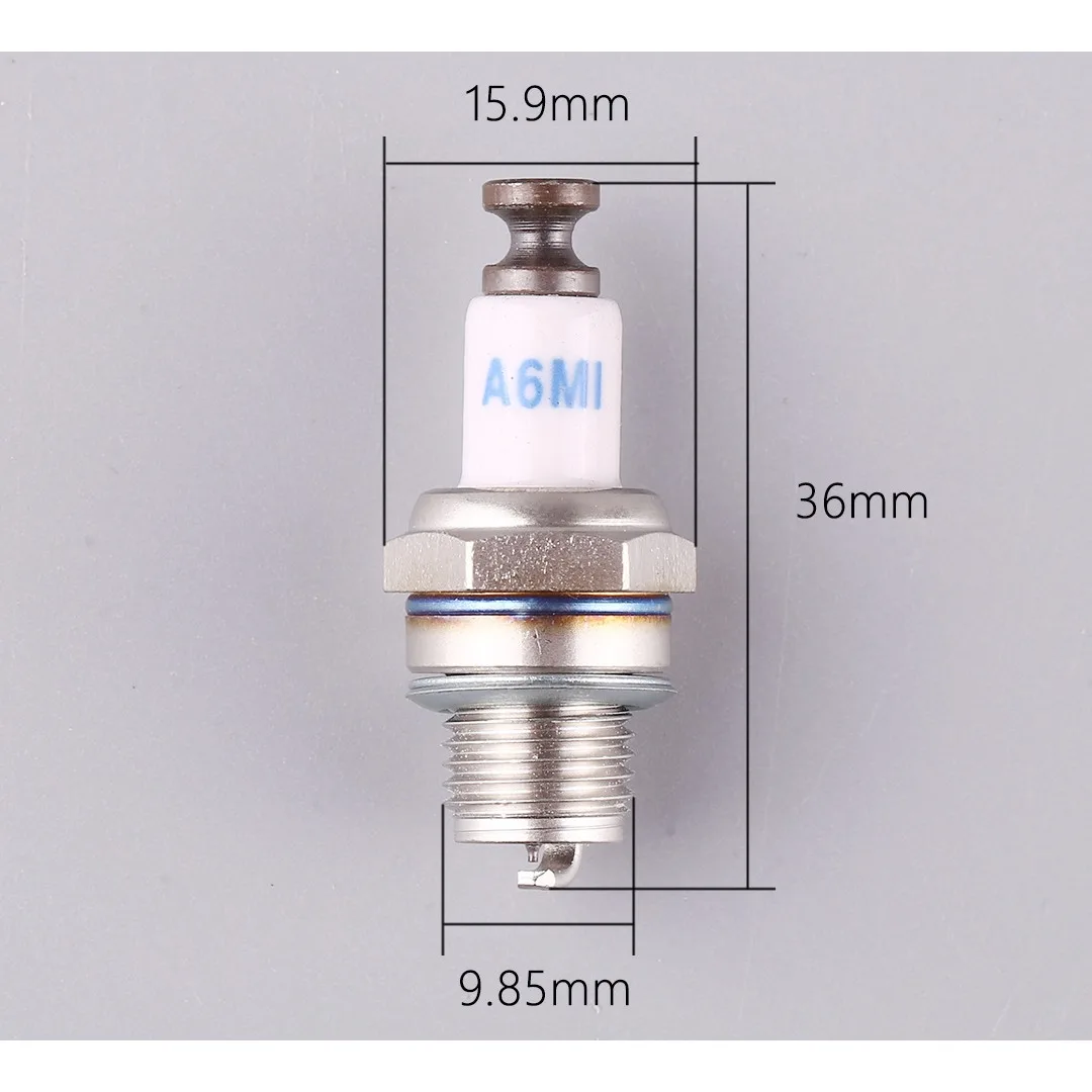 شمعات الإشعال الأصلية للمحرك A6MI رؤوس الإشعال لمحركات RCGF 15BM 20SBM تنطبق على محركات الأجنحة الثابتة للطائرات النموذجية #4