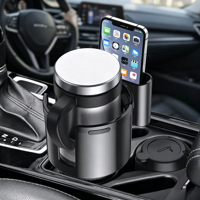 

Multifunctional Car Cup Holder Expander, Expandable Adapter with Phone Holder & Storage Organizer