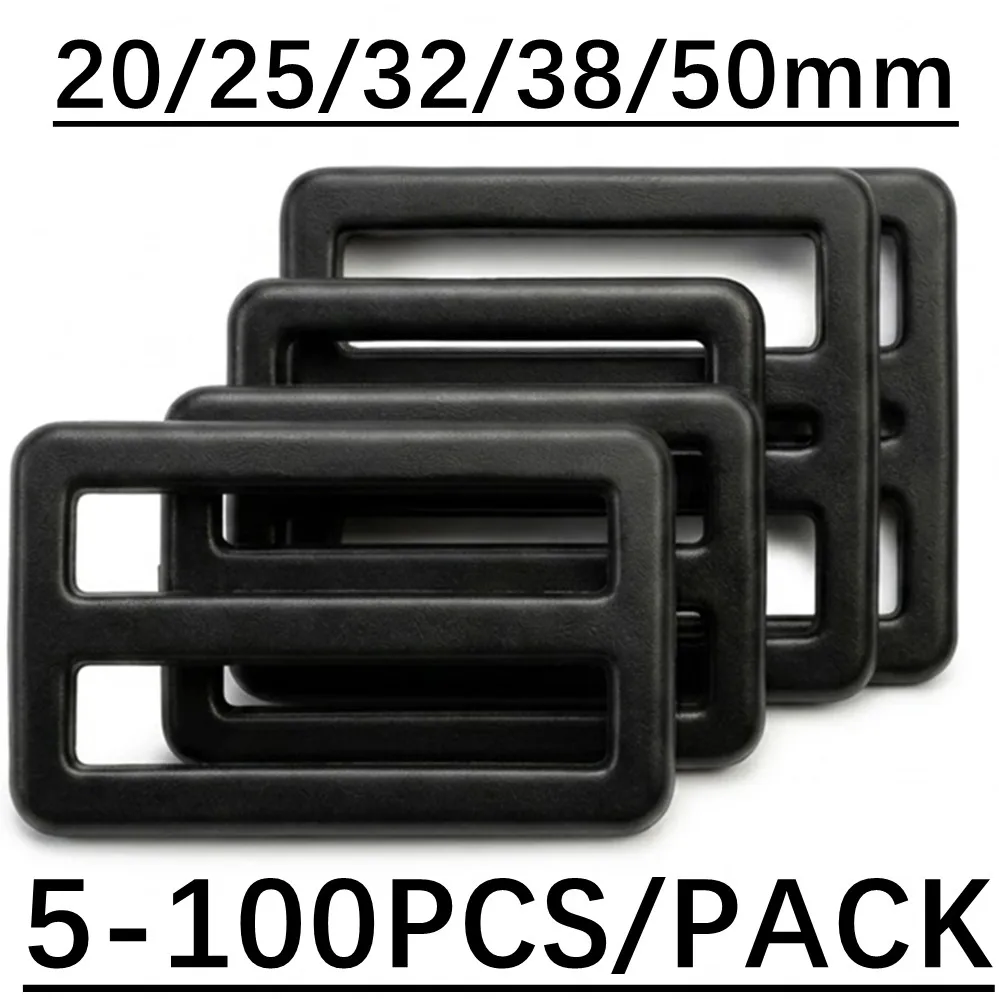 5-100Pcs 20/25/32/38/50mm Metal Tri Glide Adjuster Clasp Square Ring Buckle for Bag Strap Webbing Dog Collar Hooks Accessories