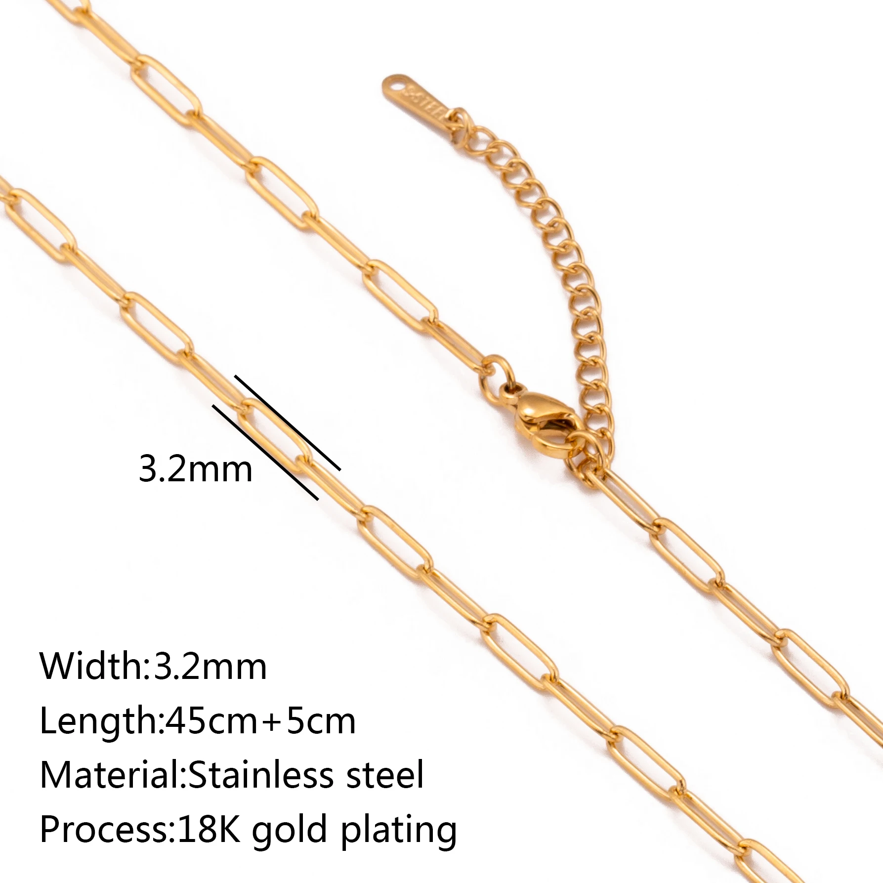 5pc 18K goudkleur PVD verguld roestvrij staal Cuba Cross O Ripple Twisted Chain ketting verstelbare ketting DIY ketting groothandel