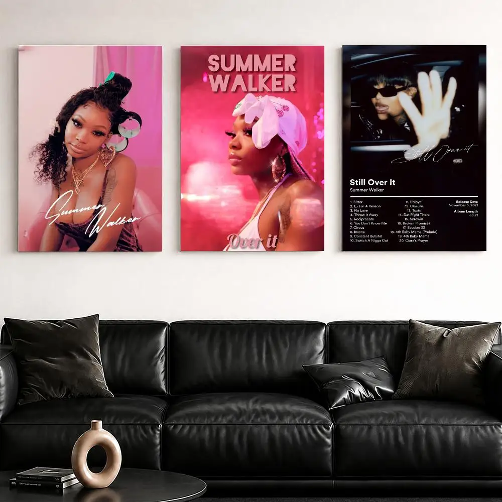 Singer Album S_Summer W_Walker Framed Wall Painting Ready to Hang Canvas Poster for Bedroom Living Room Hallway Home Decor Gift