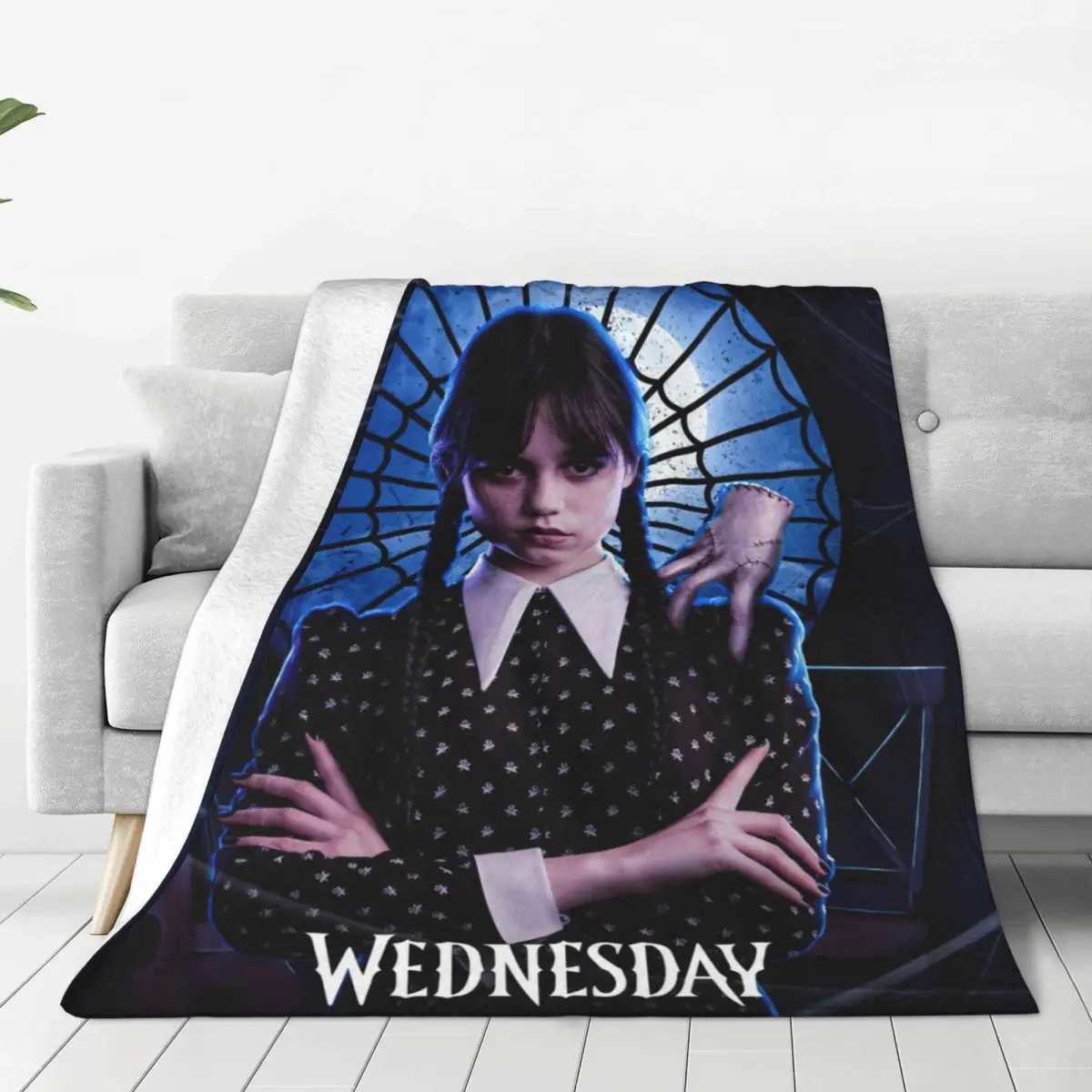 

Supernatural Tv Series Wednesday Blanket Flannel Textile Decor Addams Lightweight Throw Blankets Sofa Office Plush Thin Quilt