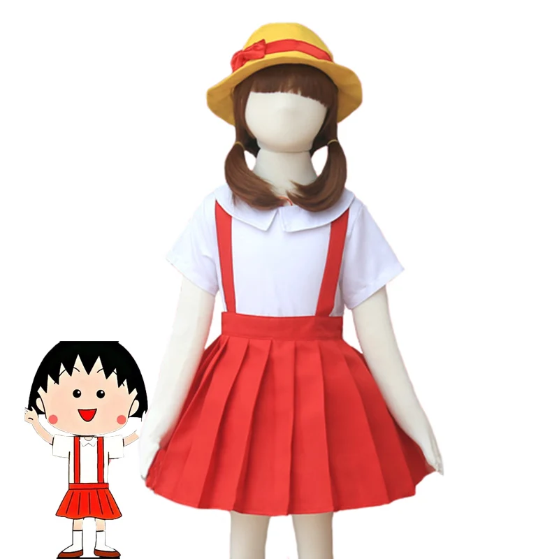 ชุดคอสเพลย์ amine Chibi Maruko Chan ชุดโรงเรียนเด็กผู้หญิงเครื่องแบบ