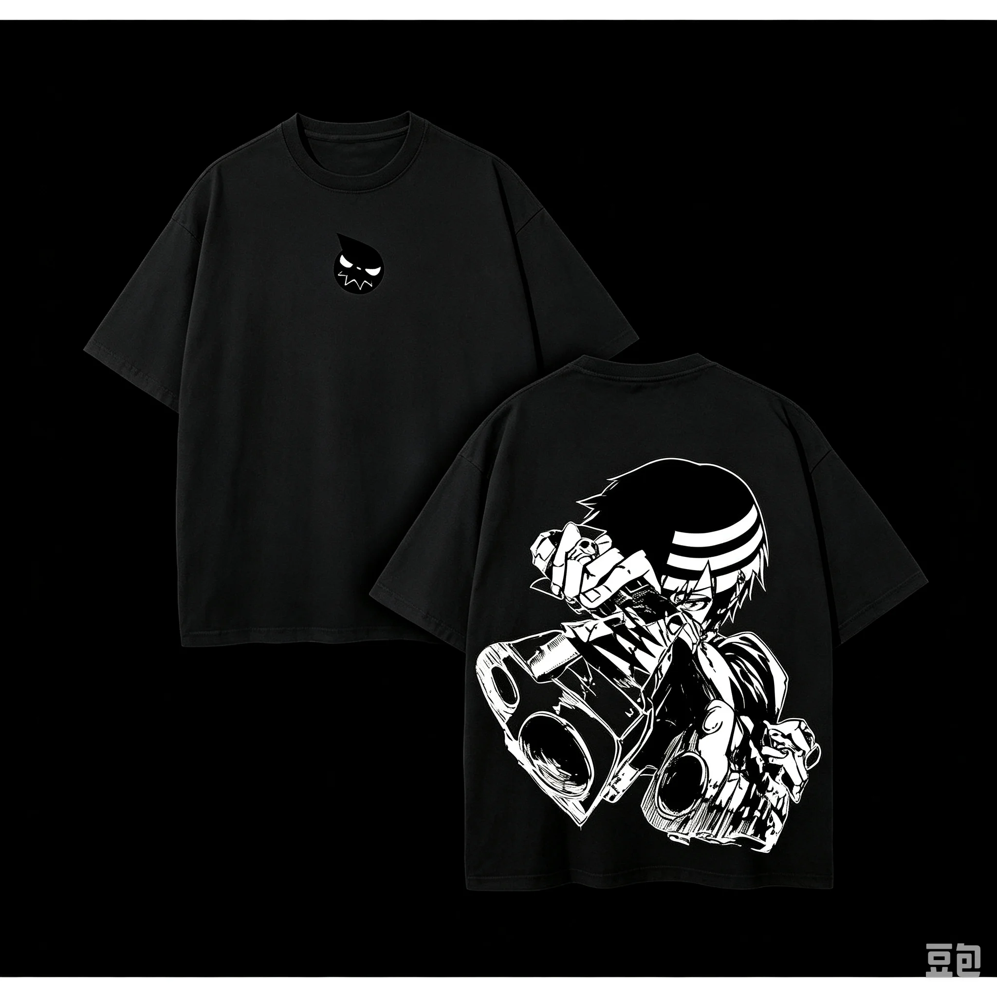 Anime Soul Eater Death The Kid Print T-shirt Unisex Oversized O Neck Short Sleeve Tee Summer Streetwear Oversized Cotton Tops