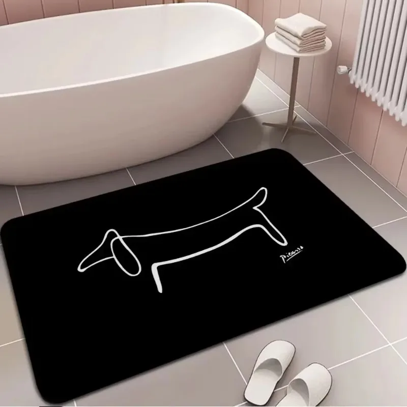 Funny Dachshund Pattern Door Mat, Non-Slip Entrance Doormat, for Kitchen, Dining Room, Bathroom, Bedroom Decor, Home Decor