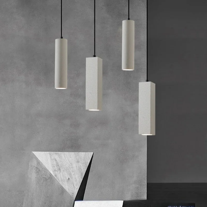 

Modern Nordic Concrete Pendant Lamp Indoor LED Hanging Lights for Bedroom Bedside Restaurant Bar Island Coffee Shop Corridor