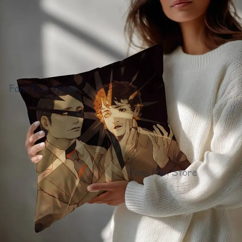 H-HannibalS and Will Pillow Case Cushion Cover Home Decor Birthday Gift Pillowcover