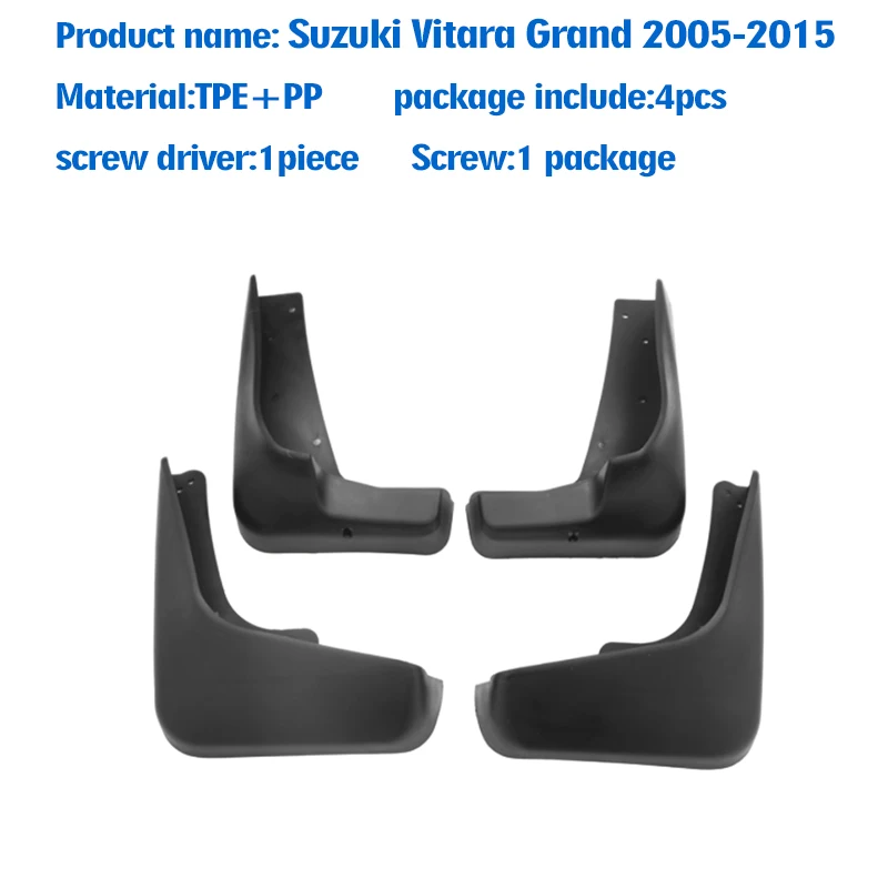 FOR Suzuki Vitara Grand Mudguard Fender Mud Flap Guards Splash Mudflaps  2005 2006 2007 2008 2009 2010 2011 2012 2013 2014 2015