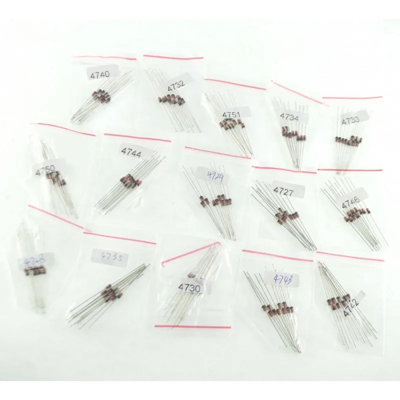 Kit 150 Diode - 15 Different Model, 10 Of Each 1n4727,1n4728,1n4729,1n4730,1n4732,1n4733,1n4734,1n47