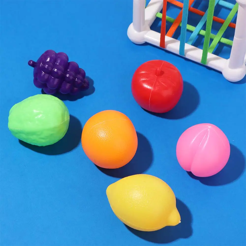 Met kleurrijk fruit Baby Montessori Zintuiglijk speelgoed Simulatie Fijne motoriek Vormsorteerder Kubus Babyspeelgoed Puzzel Cartoon