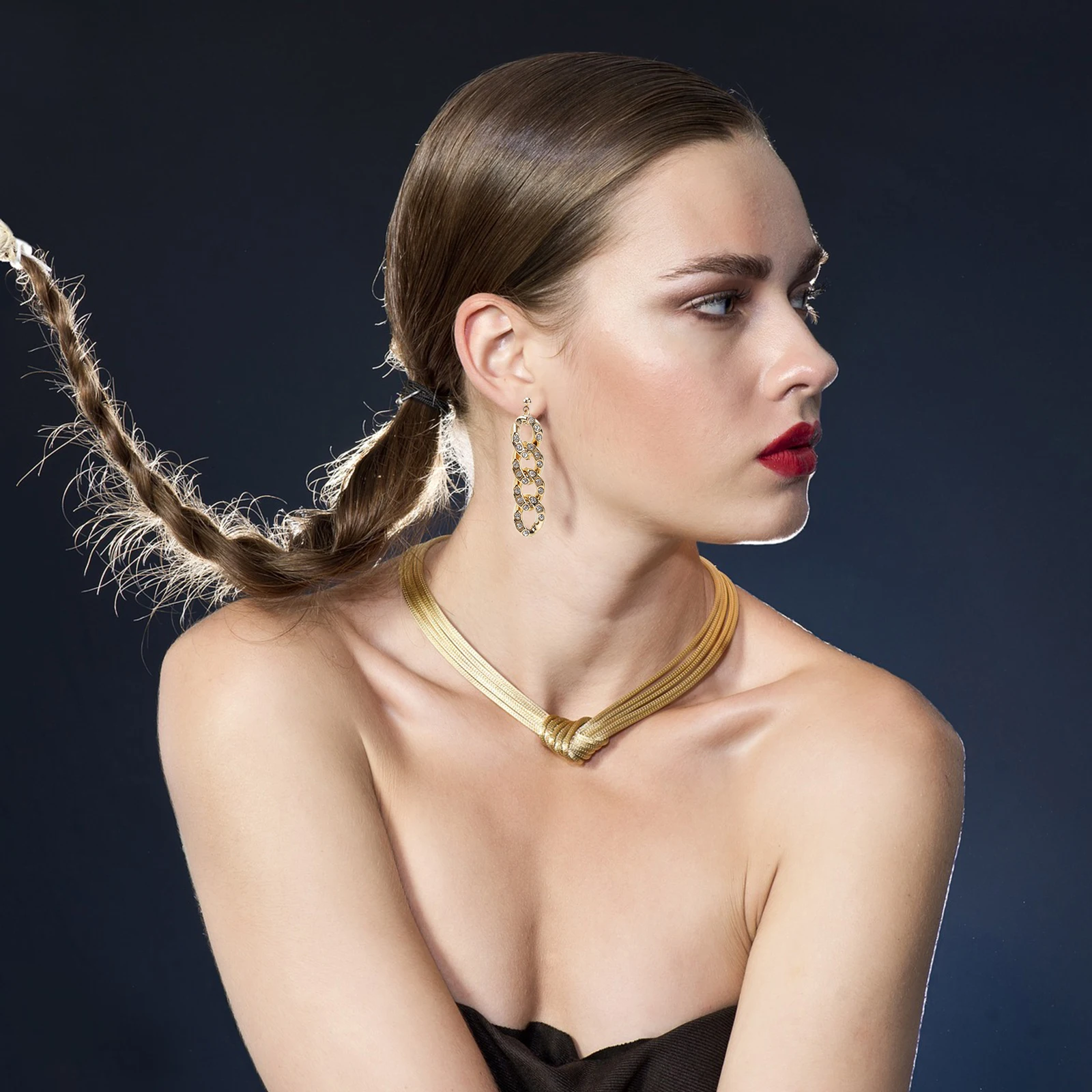 

Earrings Decoration Rhinestone Jewelry Simple Alloy Dangler Drop