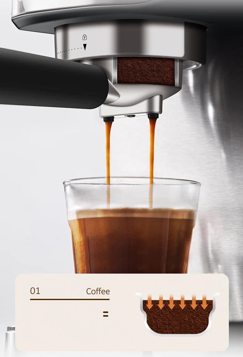 ماكينة القهوة الكهربائية شبه أوتوماتيكية 20 بار رغوة بخار عالية مع إبريق الحليب ماكينة القهوة السريعة ماكينة القهوة #2