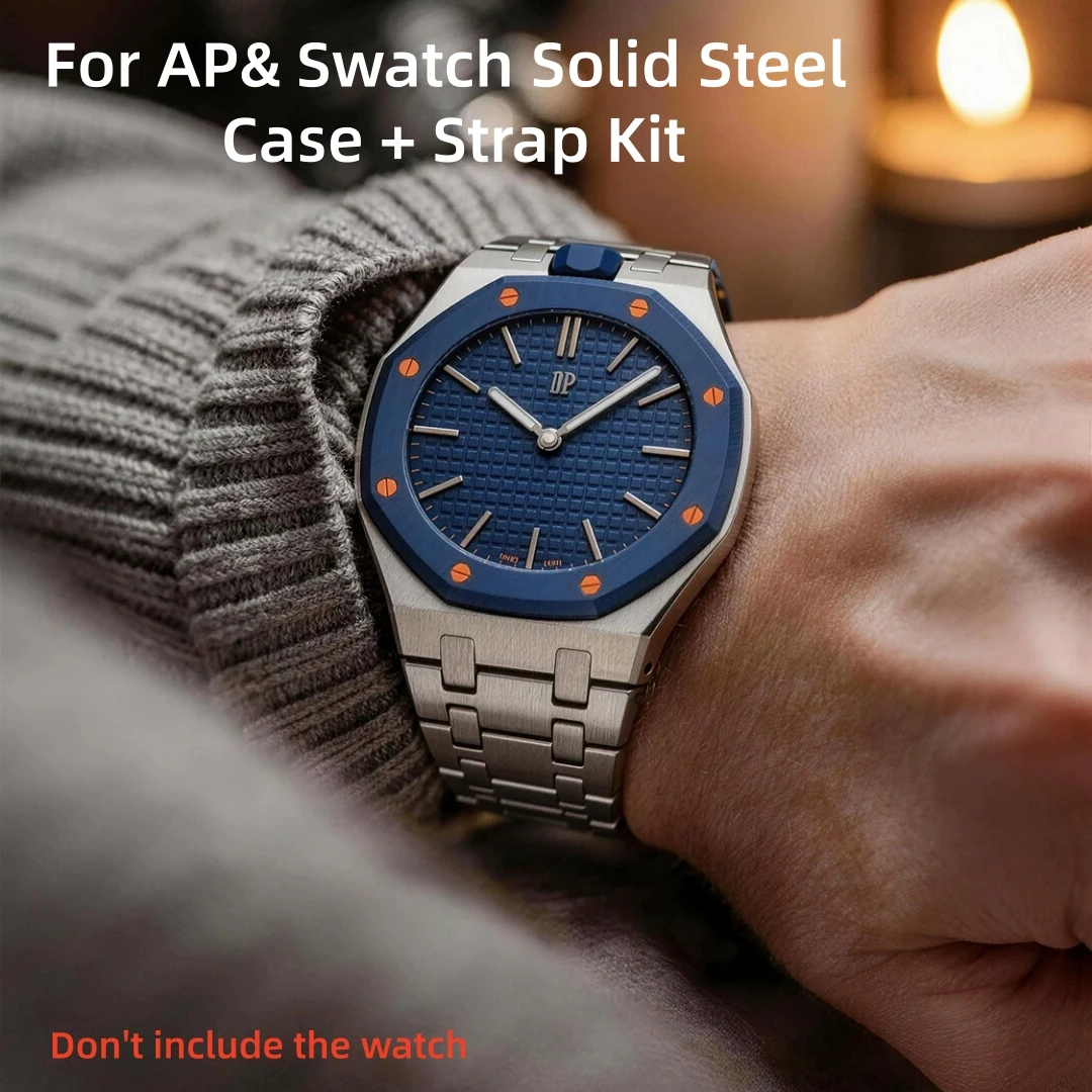 For Swatch X AP Royal POP Stainless Steel Full Coverage Modification Kit Pocket Changer To Wristwatch Replacement Parts