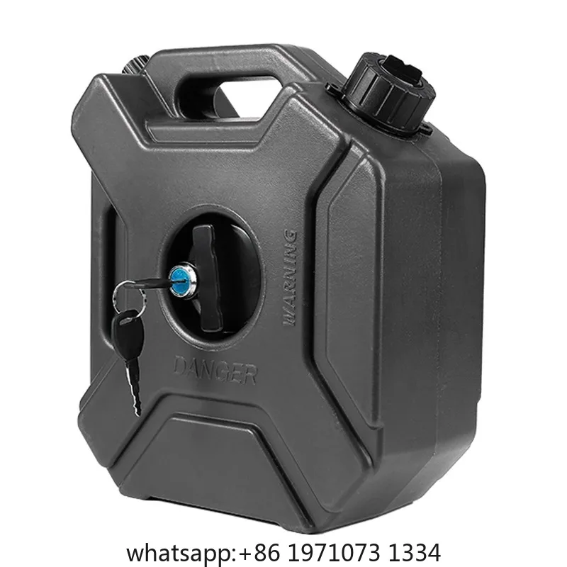 1.3 Gallon Gas Tank 5L Portable Backup Oil Can with Lock and Keys Fits for Motorcycle SUV ATV Most Cars