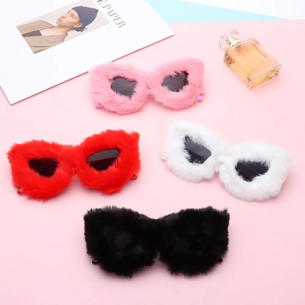 

Trend Handmade Soft Decorative Mirror Plush Glasses Frame Eyeglasses Fur Glasses