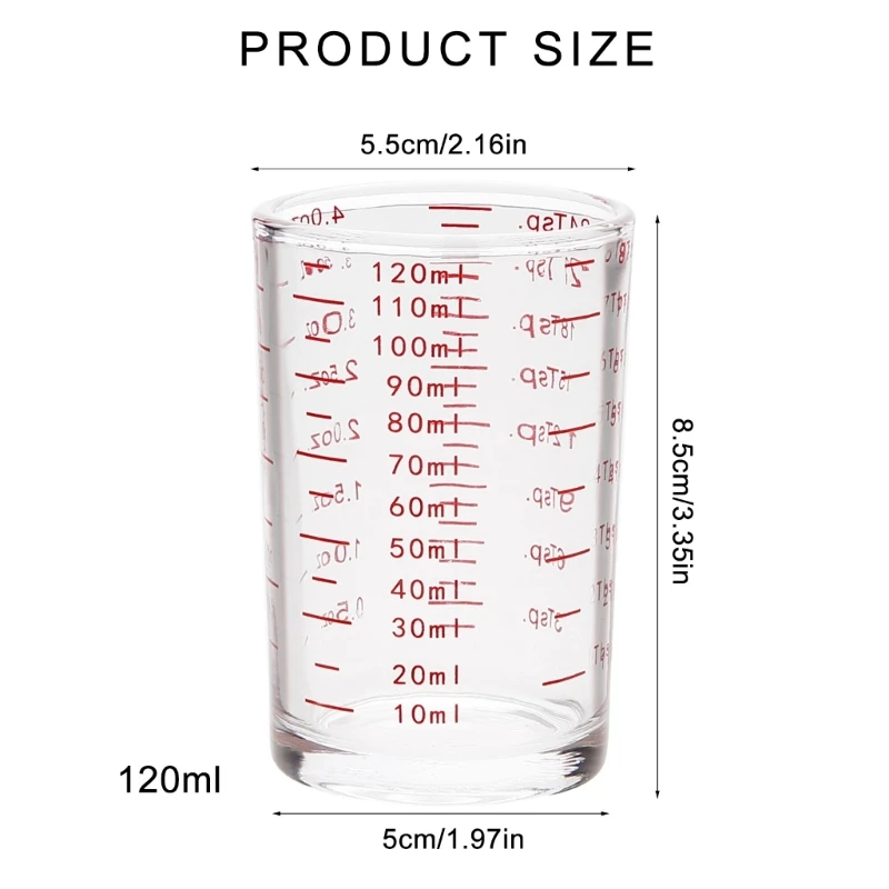 Glass Measuring Jigger Accessory for Home Cooks and Cocktails Enthusiasts