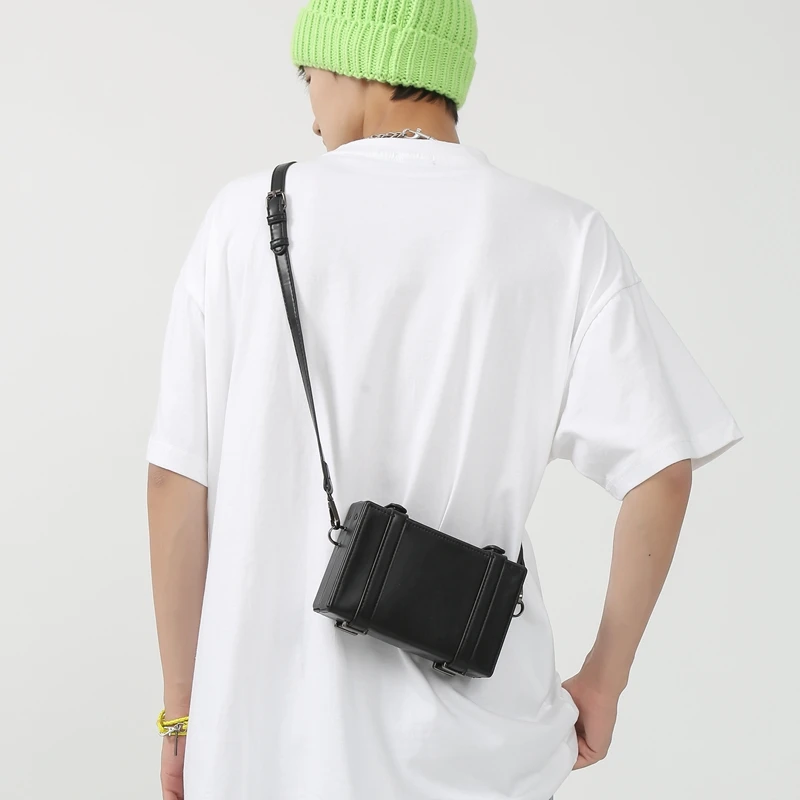 

Couple's Crossbody Bag with Belt Decoration Waterproof Shoulder Bag for Dating Outing Party School Sling Bag for Men Women