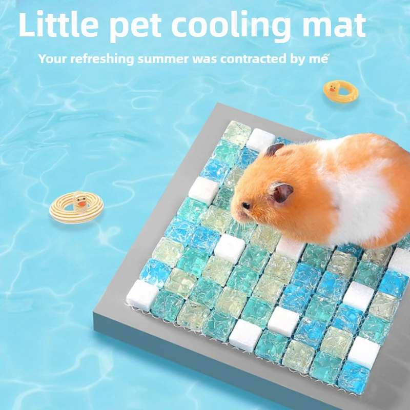 Almohadilla de enfriamiento de vidrio de mármol para hámster, estera de disipación de calor de verano para Chinchilla, erizo, jaula pequeña para mascotas, suministros de refrigeración, 1 ud.