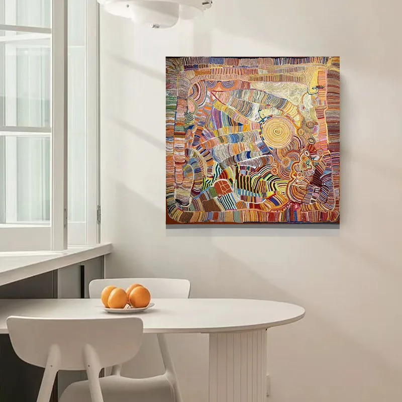 Est Art restaurant hand-painted oil painting texture painting porch abstract living room square decorative hanging painting