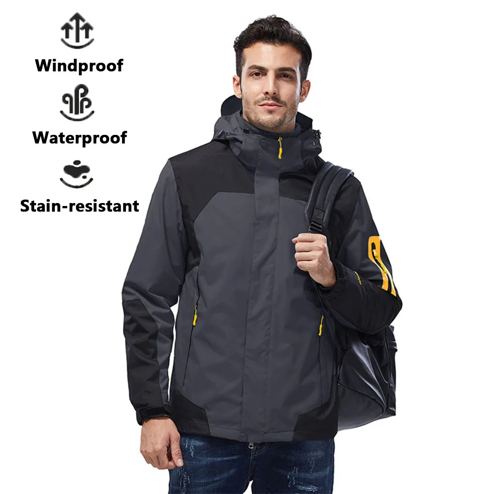 

Men's Outdoor Jackets Windbreaker Waterproof Quality Fashion Color Blocking Coat Fit Zipper Urban Commuting Outwear Men