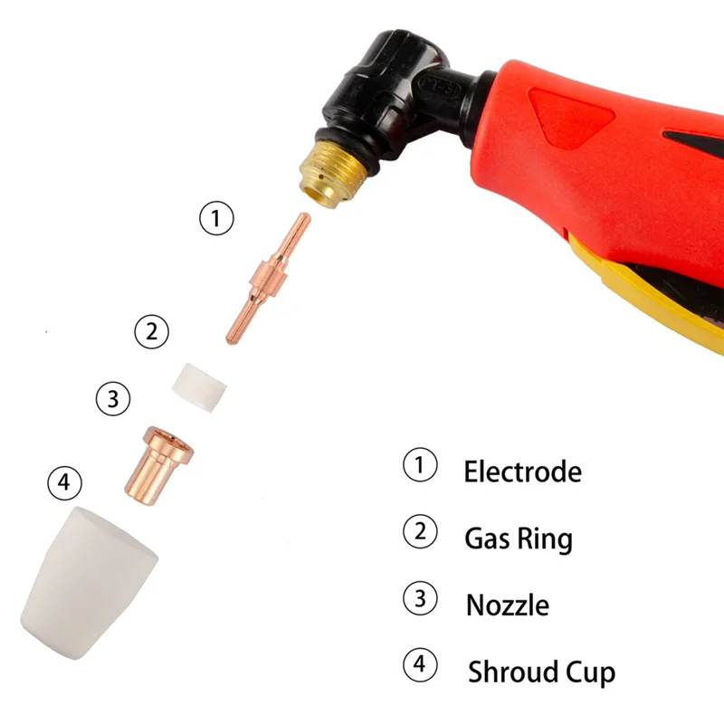 

High Quality-150Pcs PT31 LG40 Plasma Cutter Electrode Tips Cup Extended Consumables Kit For PT-31 CUT40 CUT50 HYC50D PLC50D HYC4