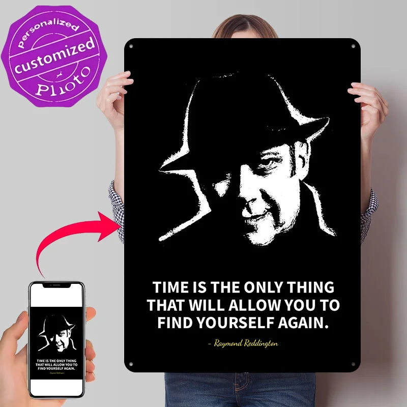 Raymond Reddington Metal Poster Perfect Gift for Fans Lovers Personalized Wall Art Metal Sign for Bedroom Decorations Wand Deko