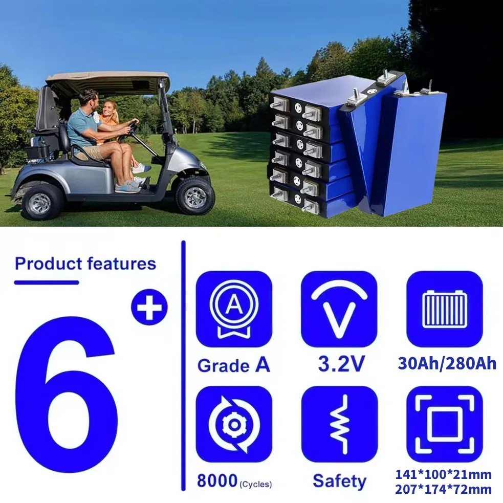 New 3.2V LifePO4 Battery Pack 280Ah Large Capacity LifePO4 Battery Long-lasting Low Self-discharge DIY 12V 24V 48V 60V Batteries