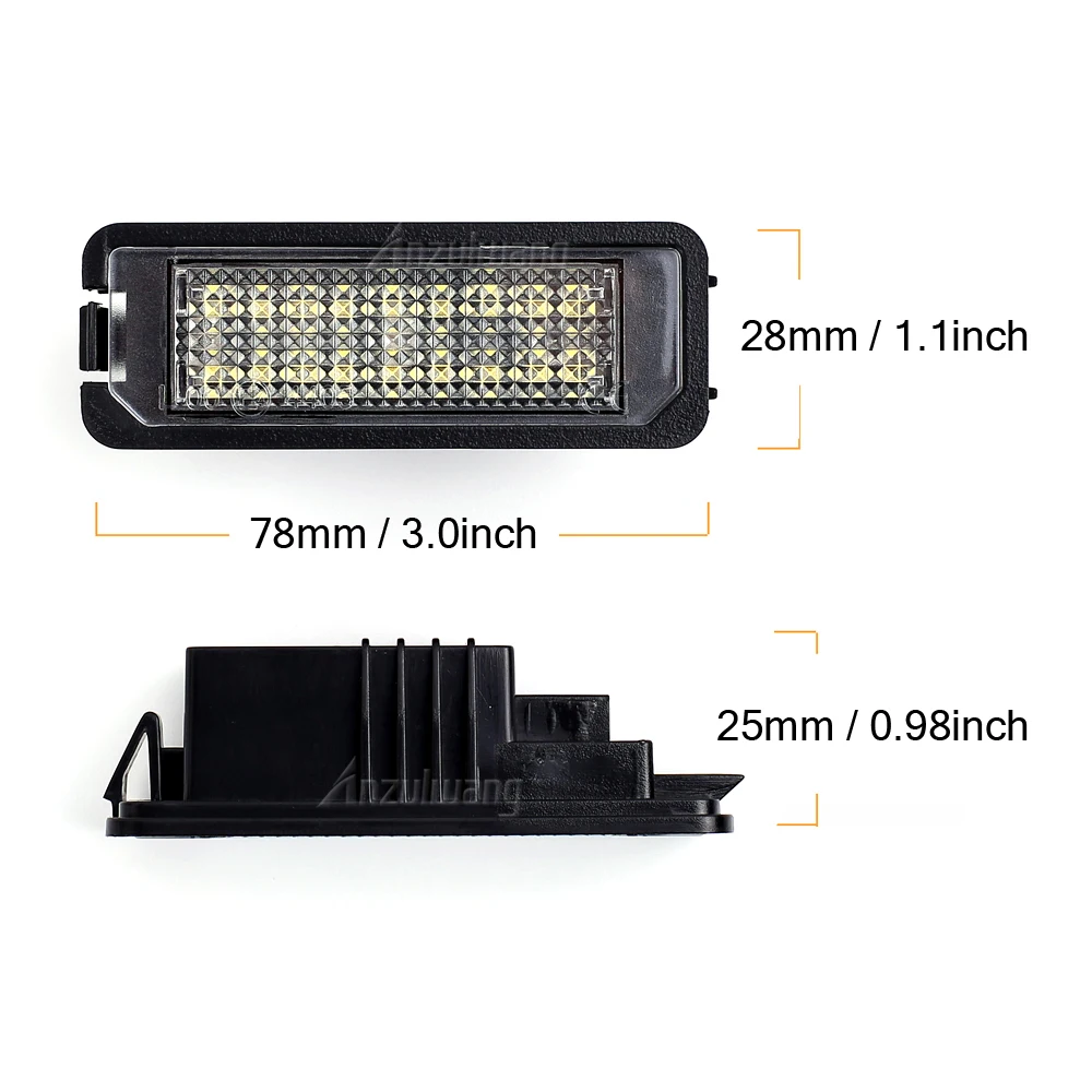 Fit For VW Amarok Eos Golf6/Golf7 Gol Golf 5 New Beetle Cabrio Polo/Derby Passat 2Pcs LED License Plate Lights Number Plate Lamp - view 6