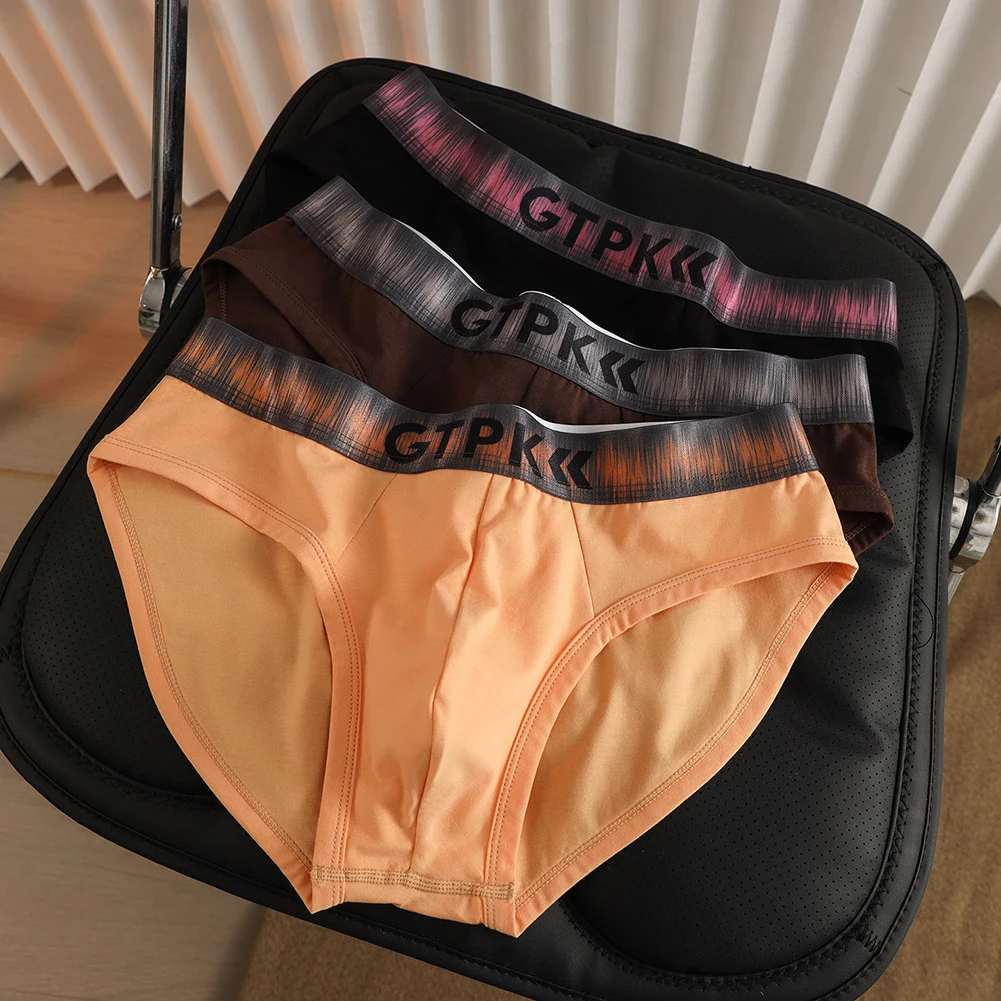 Men Cotton Soft Briefs Underwear High Elastic U Convex Pouch Panties  Solid Ropa Interior Hombre Breathable Underpants