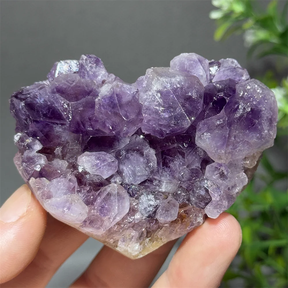 Natural Amethyst Crystal Cluster Heart-Shaped Mineral Quartz Spiritual Healing Meditation Energy Home Lucky Decoration  Gift