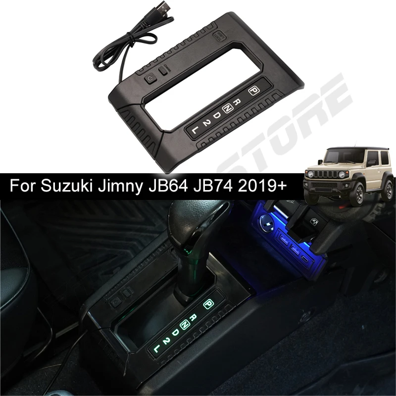 7 Color LED Light Car Shift Lamp Cover Decor AT Model Shift Gear Panel Light Up Lamp for Suzuki Jimny JB74 JB64 2019-2023