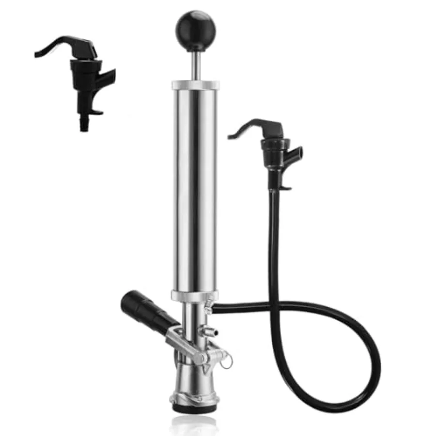

Пивная система MRbrew 8" D-System с насосом для кег - хромированная пивная помпа для вечеринок и пикников с пивным краном, шлангом и 2 зажимами