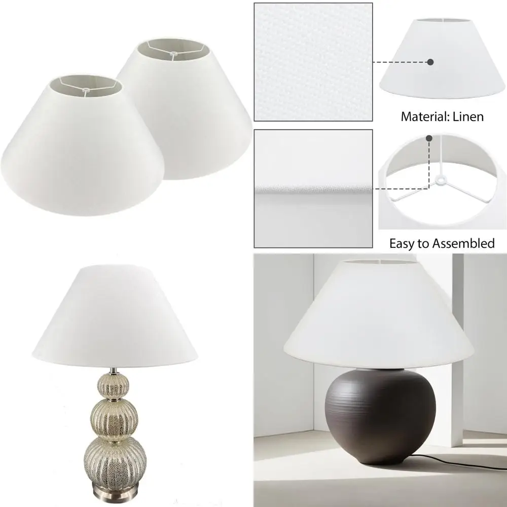

Large Round Linen Drum Lampshades, 8.5x19.5x8.5 Inches, Suitable for Table Lamps and Floor Lamps