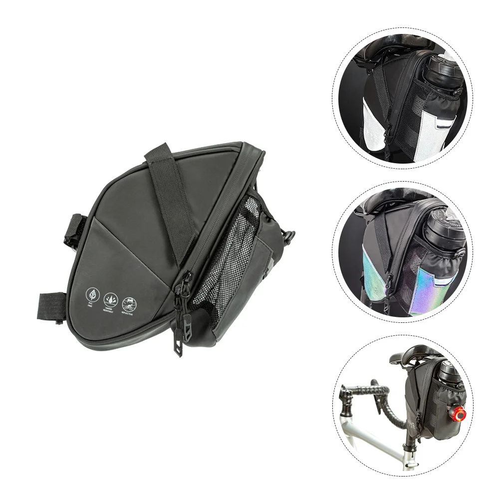 1Pcs Bike Seat Bag Waterproof Large Capacity Saddle Pack Reflective Strip Cycling Storage Pouch Under Seat Bike Accessory