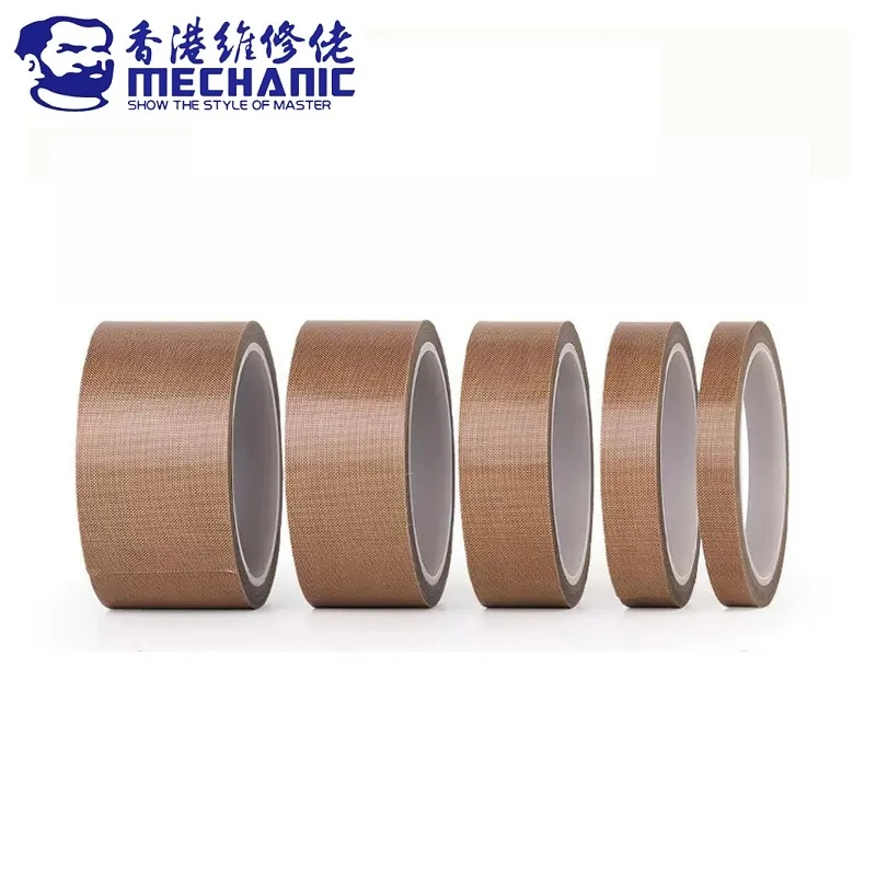MECHANIC PTFE Tape Adhesive Cloth Thickness 0.13mm/0.18mm Insulated High Temperature Resistant Sealing Fiberglass Teflon Tape
