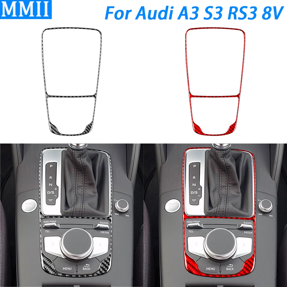 

For Audi A3 S3 RS3 8V 2013-2019 Carbon Fiber Automatic Gear Shift Frame Panel Decorative Cover Car Interior Accessories Sticker