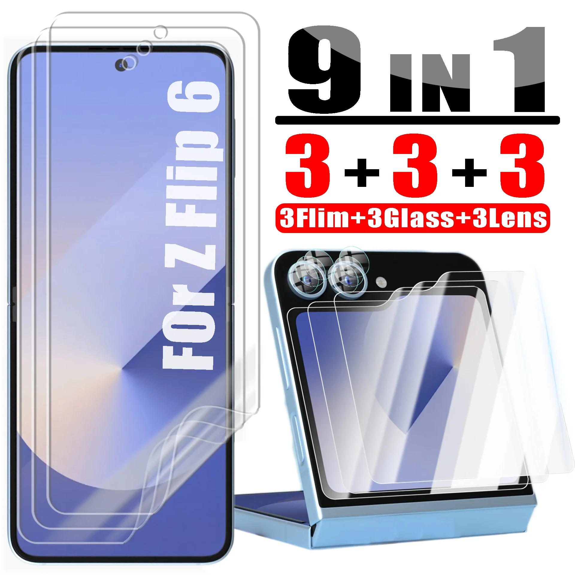 For Samsung Galaxy Z Flip 6 Anti-scratch Hydrogel Film Protective Tempered Glass Back Screen Films Lens Protector for Z Flip6