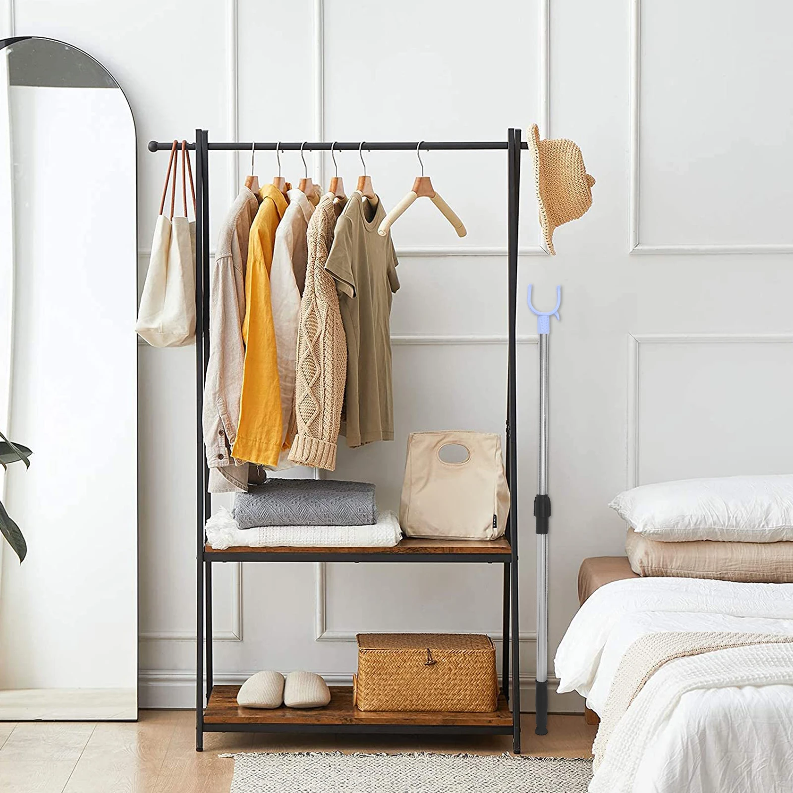 

Adjustable Telescopic Clothes Drying Pole Extendable Stainless Steel Closet Rod for Home Laundry Hanging Support