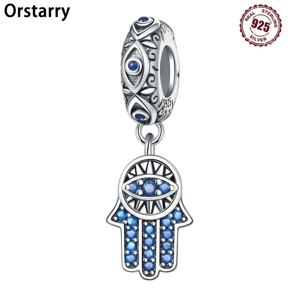 

925 Sterling Silver Palm Religious Symbol Pendant Beads Fit Bracelets Decoration Birthday Party Gifts Jewelry Bracelet Accessory