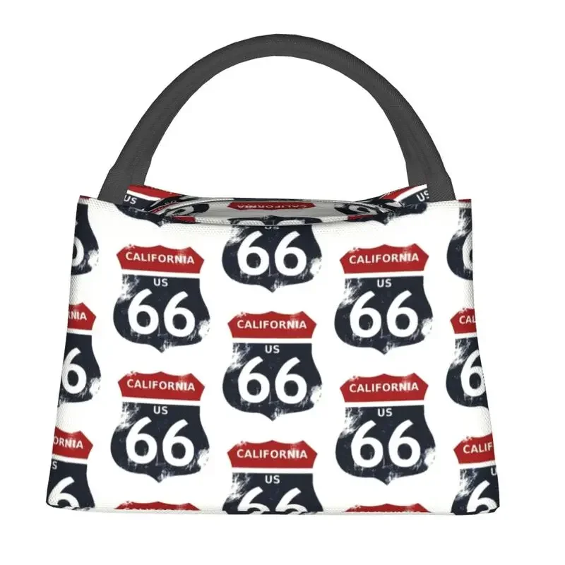 California Highway 66 borderless insulated lunch bag work, leak proof heat pad women's lunch box on US highways