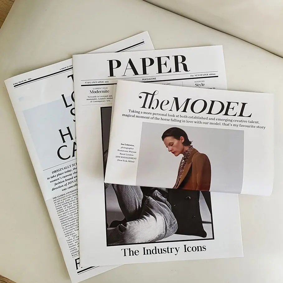 Angielska gazeta modelki rekwizyty fotograficzne gazety modowej do fotografii zestaw dekoracji w stylu magazynu plakat Retro