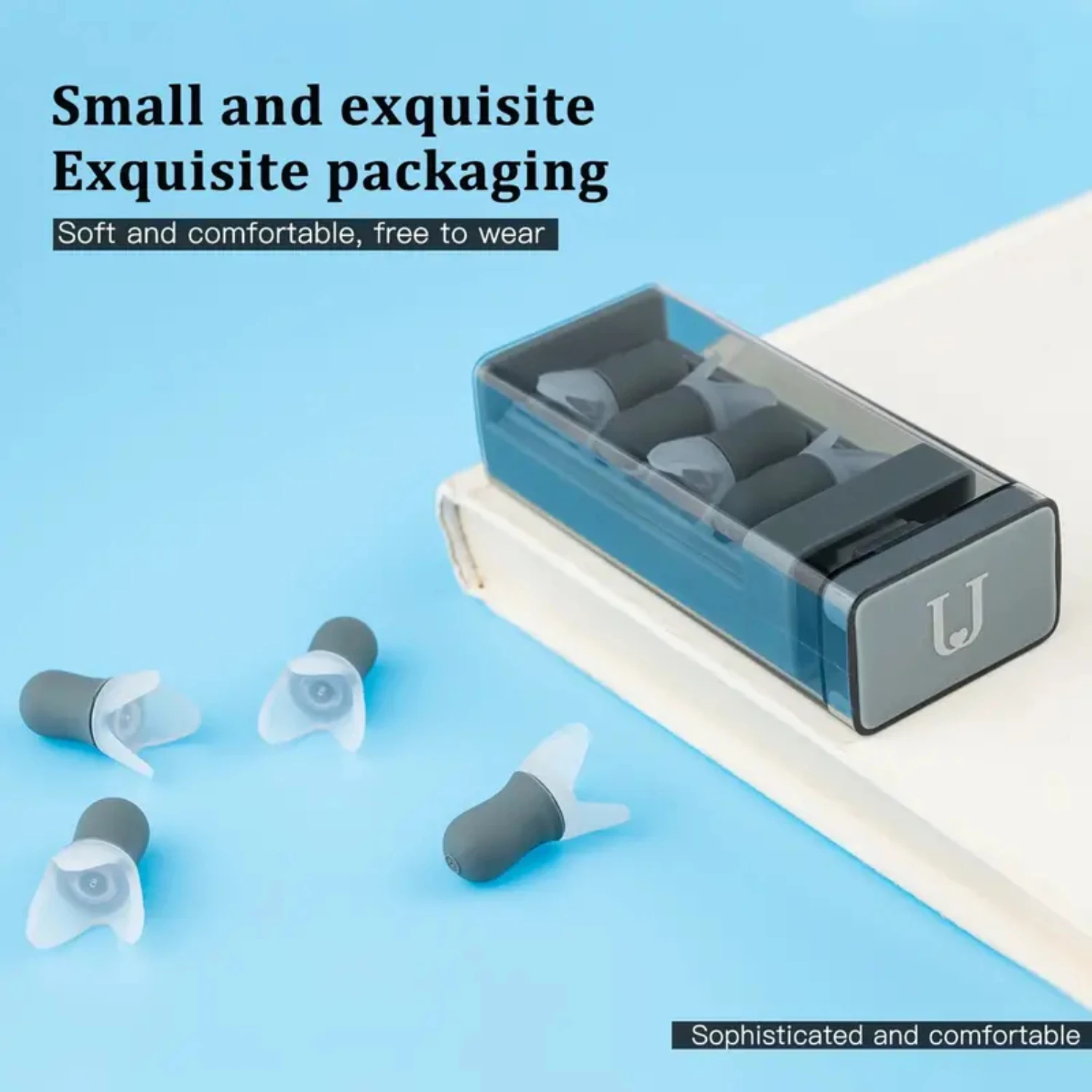 4 أزواج من سدادات الأذن السيليكون المريحة القابلة لإعادة الاستخدام للنوم والعمل والسباحة مع تقليل الضوضاء بشكل ممتاز - مقاس مثالي، Co