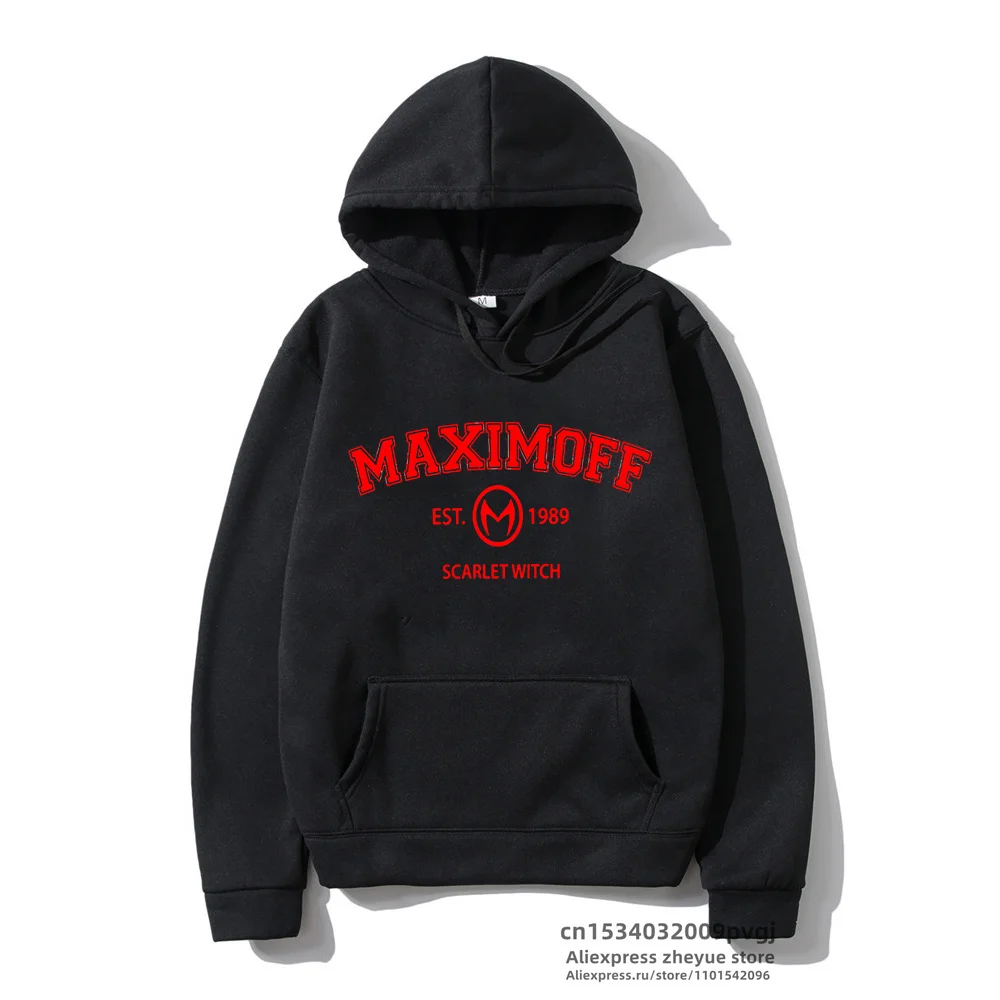 Wanda Maximoff 1989 Vintage Wandavision TV Women Atumn Winter Couple Hooded Hoodies Thick Cotton Fabric Solid Basic Sweatshirts