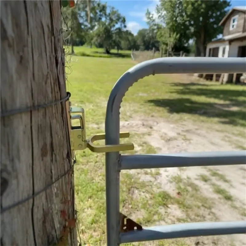 B27B Rust-Resistant One-Hand Use Spring-Loaded Auto-Lock Gate Door Bar, Instant Locking For Outdoor Gates, Fences& Sheds 4PC