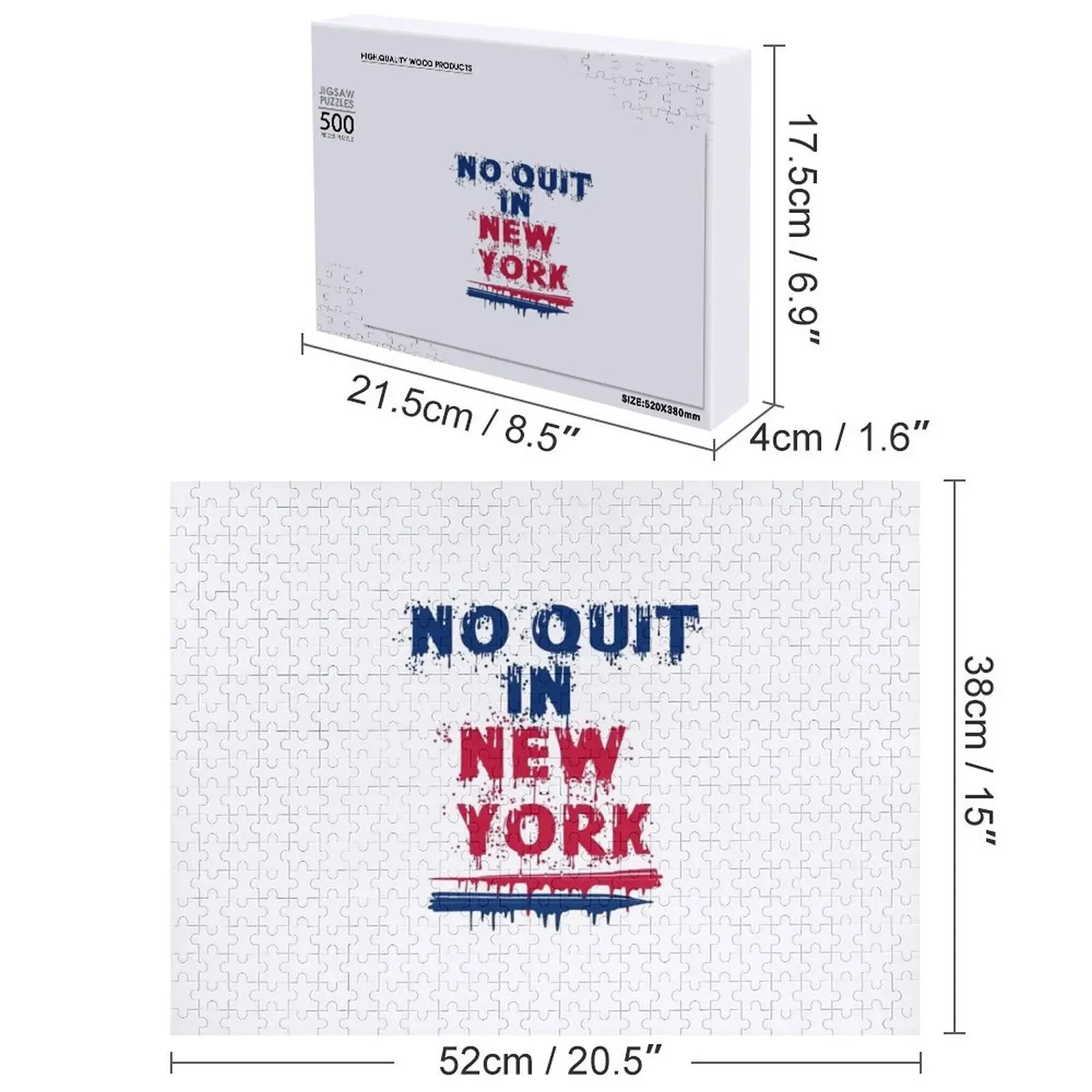 Puzzle No Quit in New York, elementy puzzle dla dorosłych, zabawki świąteczne, puzzle drewniane z własnym zdjęciem