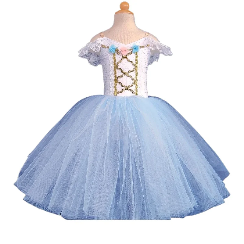 

Children's tutu performance clothes New suspender gauze skirt Girls' tutu skirt Children's cygnet dance performance clothes