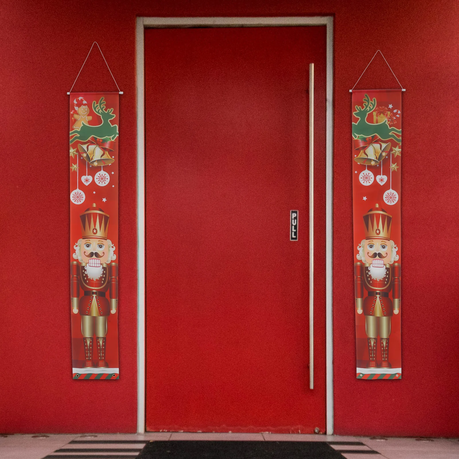 

Christmas Door Decorations Red Couplet Xmas Banners Reusable Home Party Mall Model Miniatures Holiday Atmosphere